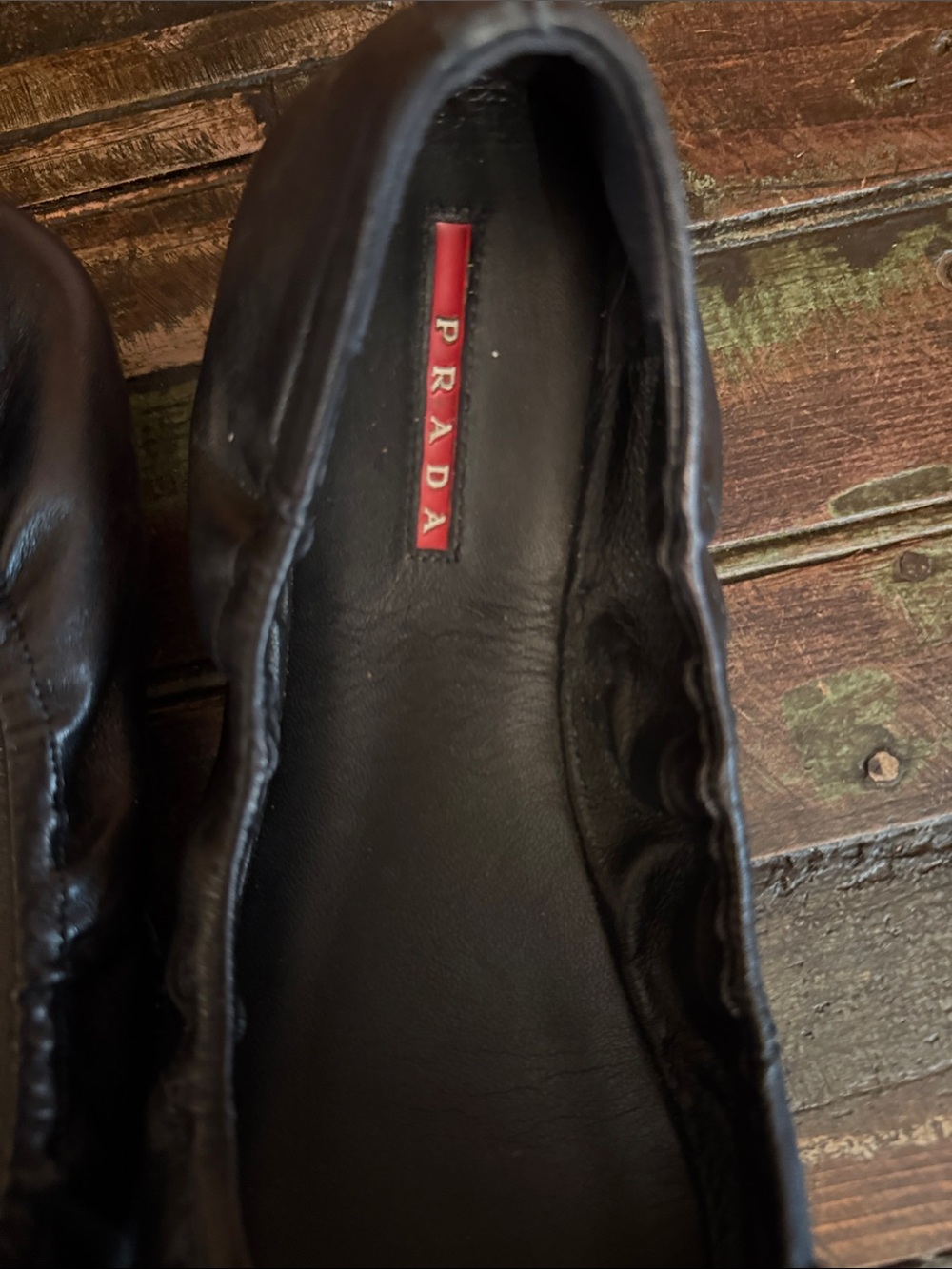 Prada Black Leather Bow Ballet Flats - Picture 7 of 9